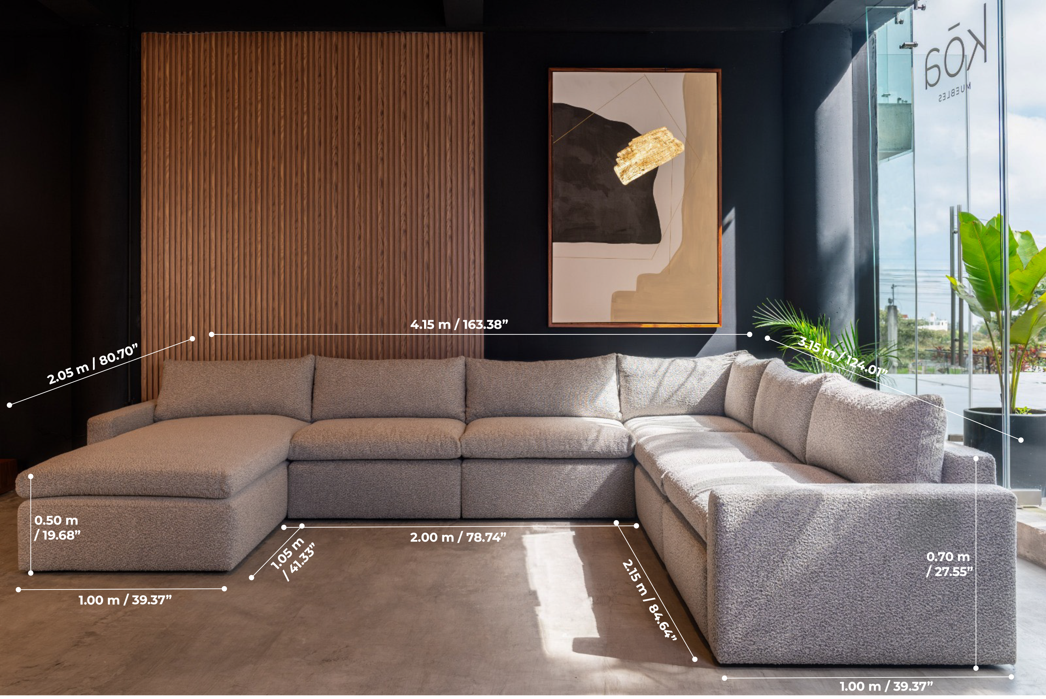 Sala Modular Nuvola – Sala Esquinera Moderna y Funcional para Hogar